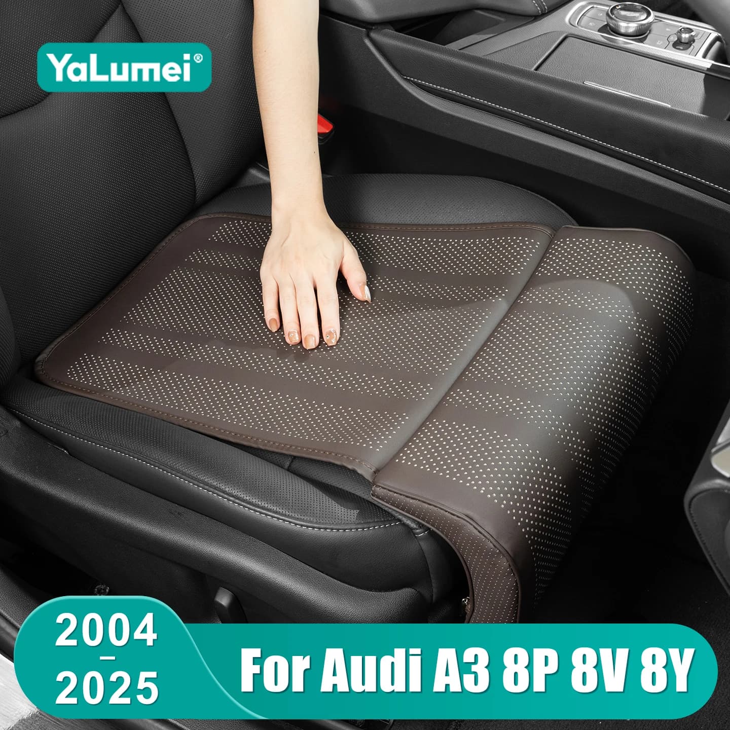 For Audi A3 8P 8V 8Y S3 RS3 2004 - 2017 2018 2019 2020 2021 2022 2023 2024 2025 Leather car leg support Memory Foam cushion cover