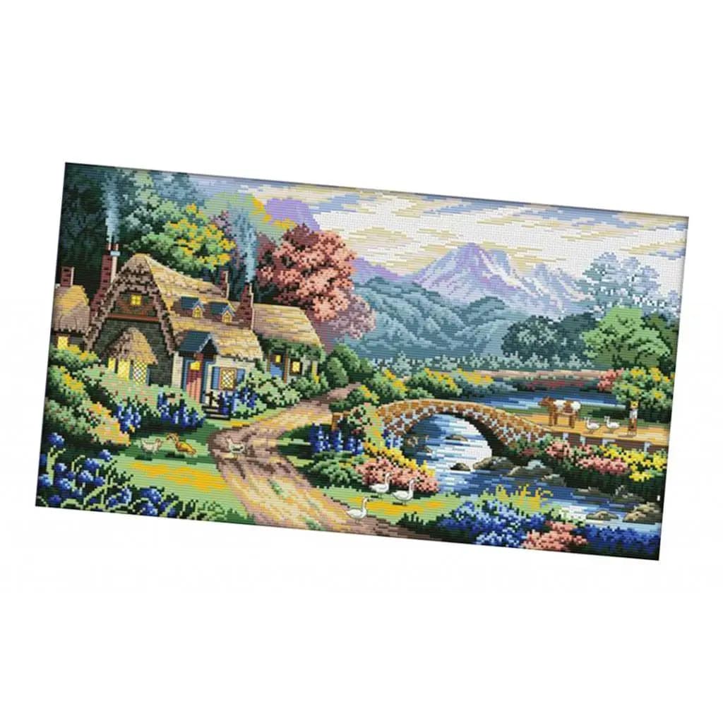 Dimensions Needlepoint Stamped Embroidery Kit Landscape Pattern DIY Art for Living Room Decor