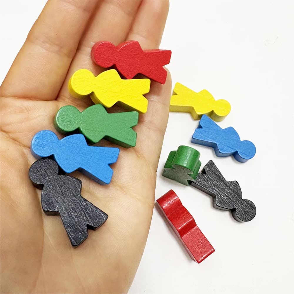 50 Pieces 30*15*8mm Wooden Humanoid Board Games Chess Wood Meeples For Game Token Accessories