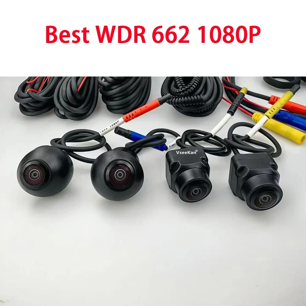 Telecamera per auto WDR 662 1080P, visione surround 3D AHD 8K, telecamera posteriore, anteriore, sinistra e destra per navigazione Android e retromarcia.