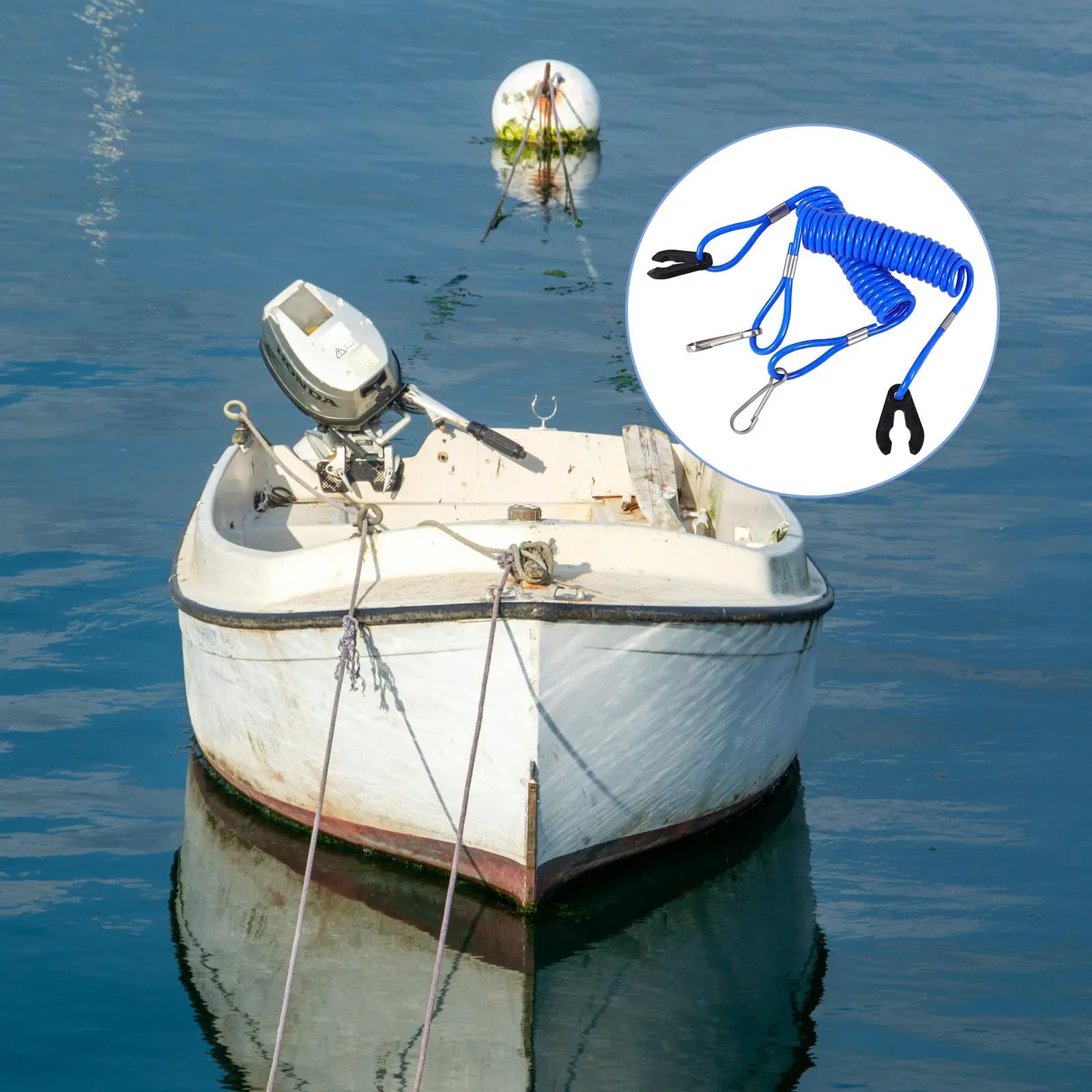 2 pz. Cordino di Sicurezza per Interruttore di Emergenza Motore Barca, Cordino Marino di Arresto Rapido, Forniture di Emergenza per Barche e Moto