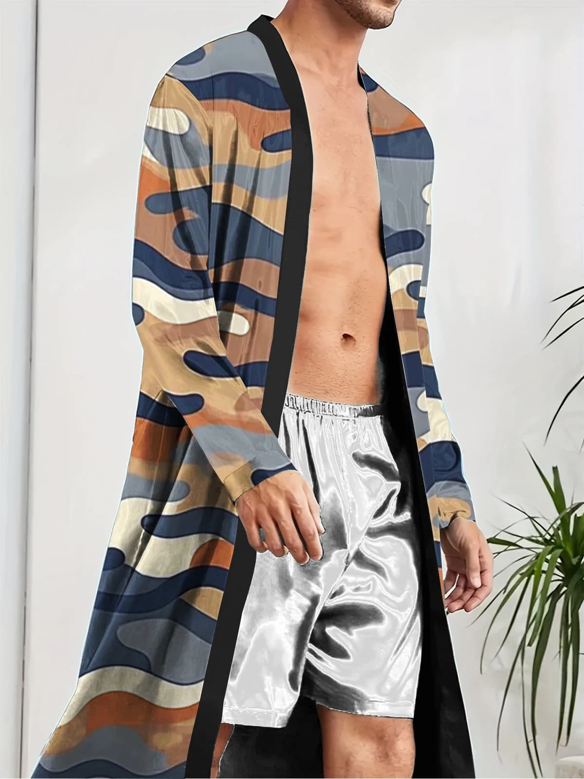 1pcs Men's Robes 2026 Spring/Summer Bathrobe man Breathable Funny pajamas 3D Printed Sleepwear Men's bathrobe Graphic Bathrobe