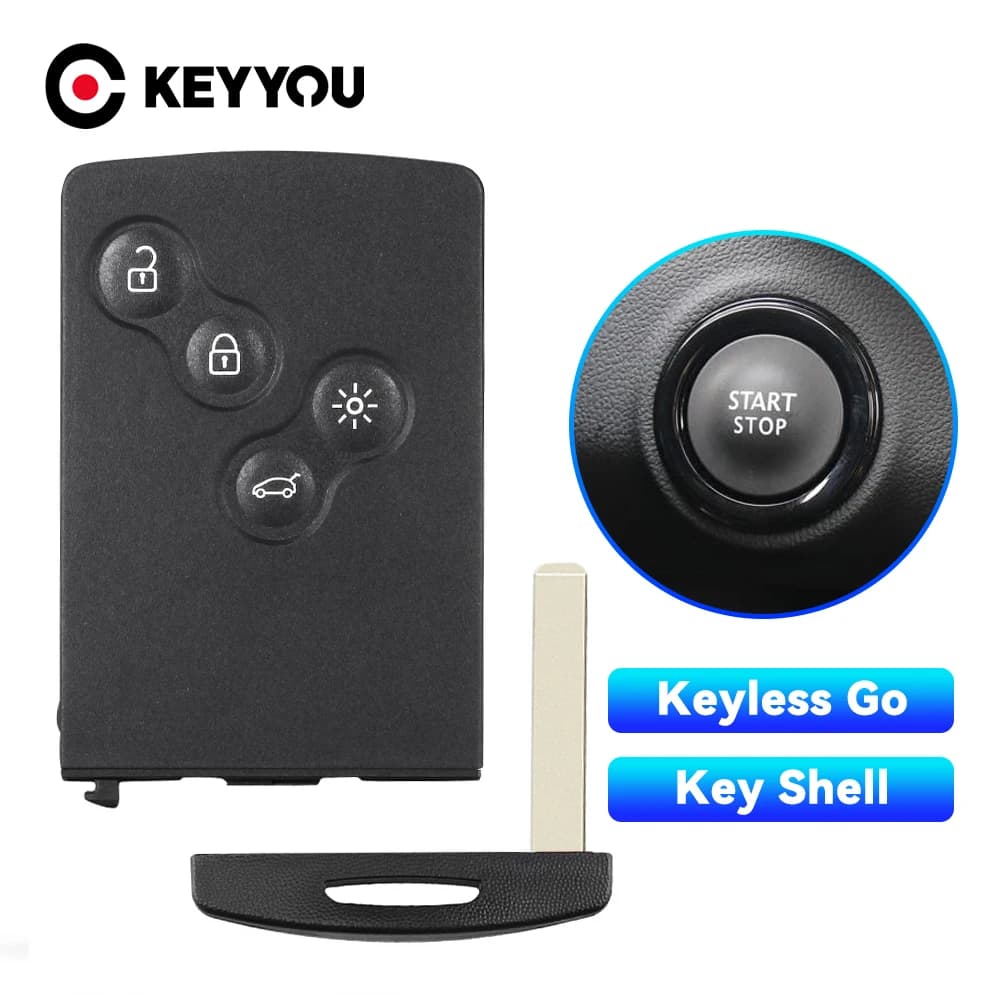 KEYYOU 1 pz per Keyless Go per Renault Megane Laguna Koleos Fluence Scenic Clio Captur Smart Car Key Case