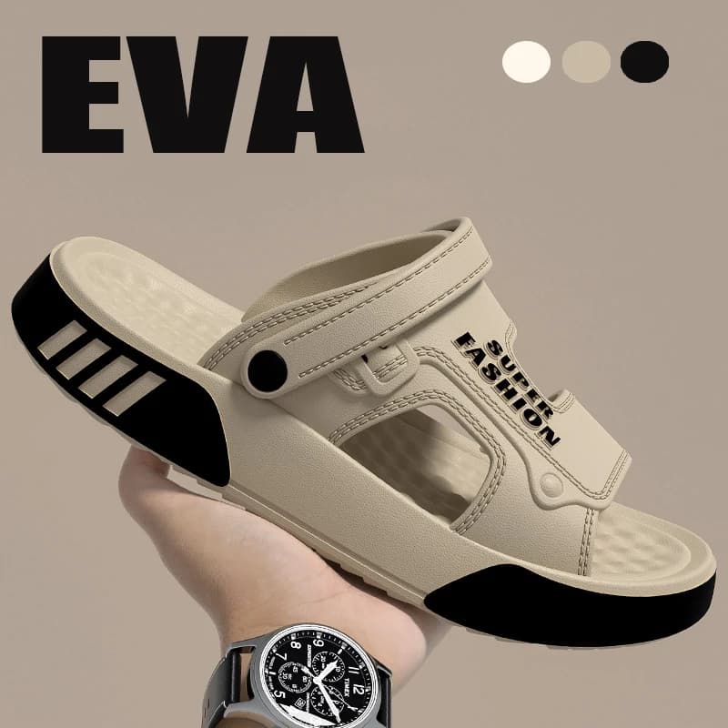 Summer Men's Slippers EVA Platform Sandals with Soft Sole Beach Sandals for Outdoor Walks For Interior Infraction Men's Home Shoes