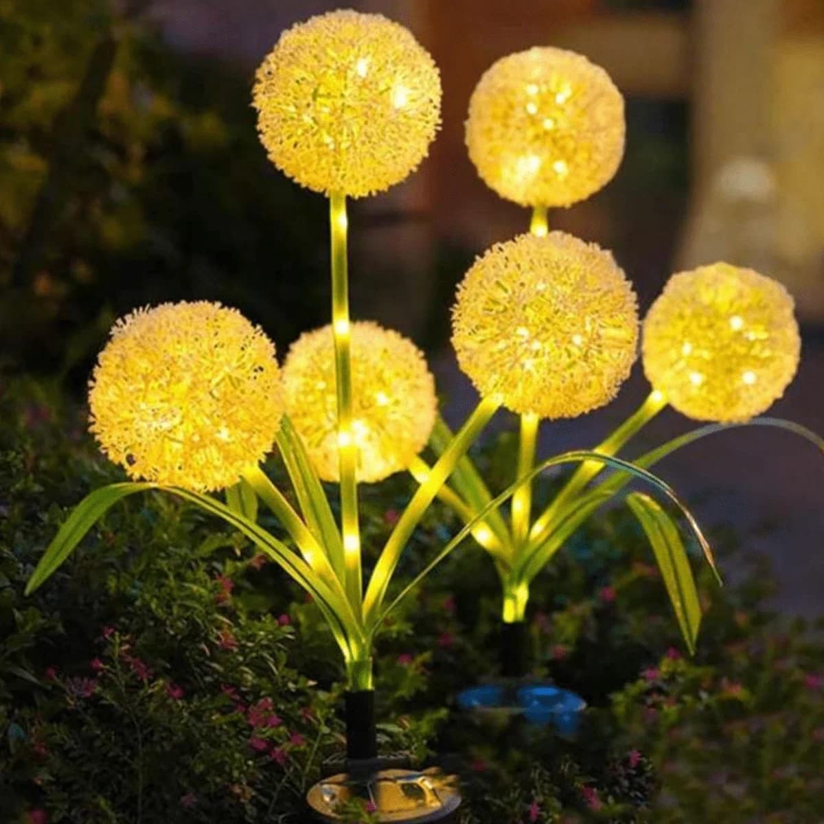Luci a Testa di Cipolla Solari Colorate/Calde per Giardino, Prato, Patio, Vialetto, Illuminazione Esterna a Batteria, Ghirlanda Luminosa