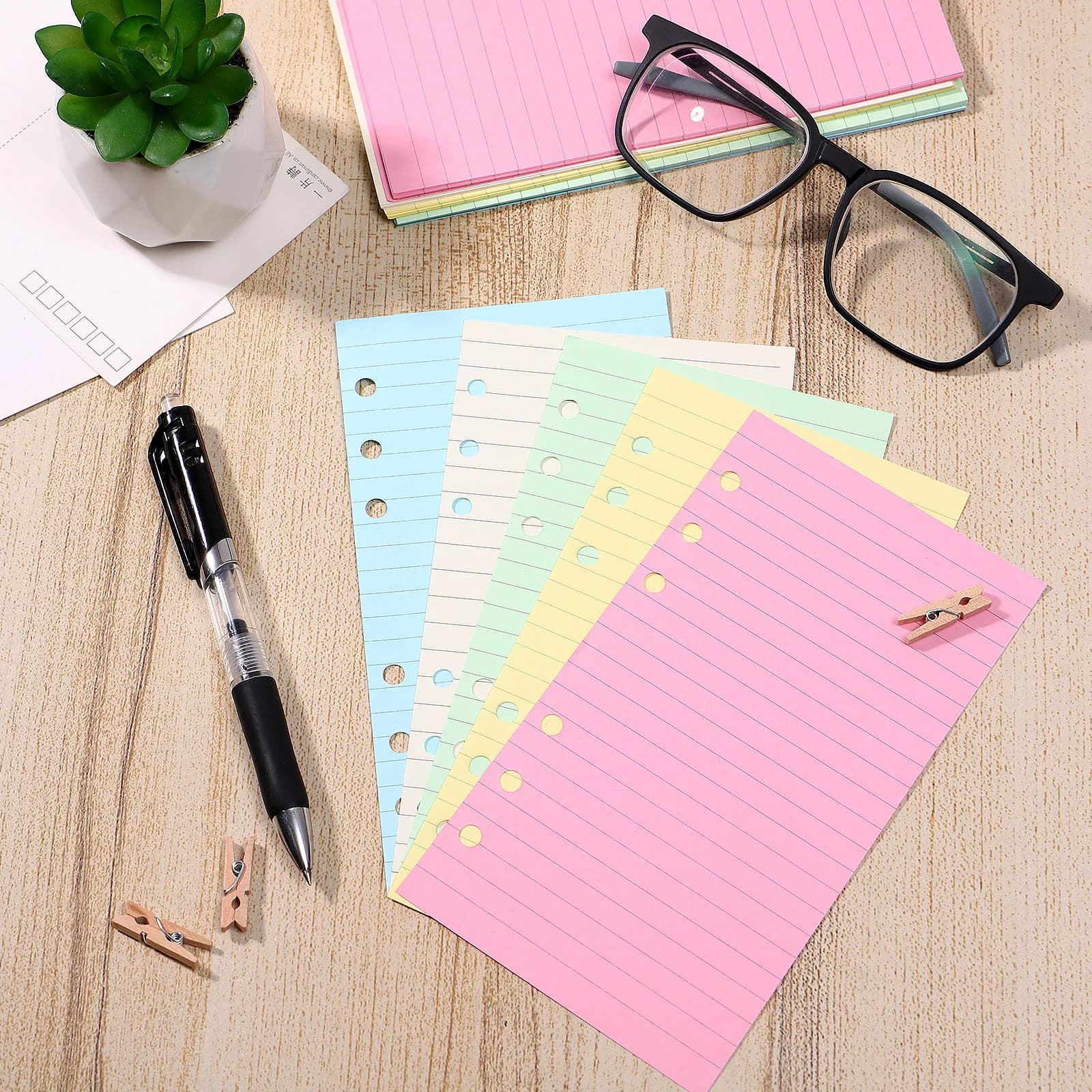 50 Sheets A6 Lined Loose Leaf Paper Fillers for 6-Ring Notebooks Planners Journals Diaries Memo Books Sketch Pads Premium Smooth