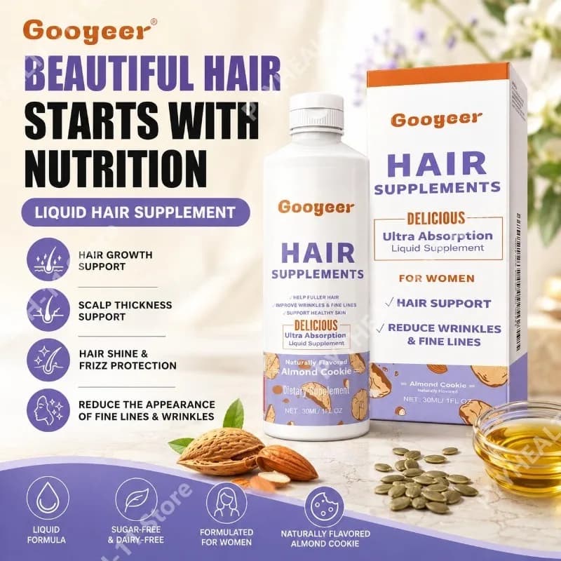 Googeer Hair Growth Support Liquid Supplement with Vitamin B6, Biotin Magnesium Biotinate and Pumpkin Seed Oil for Women 30 ML