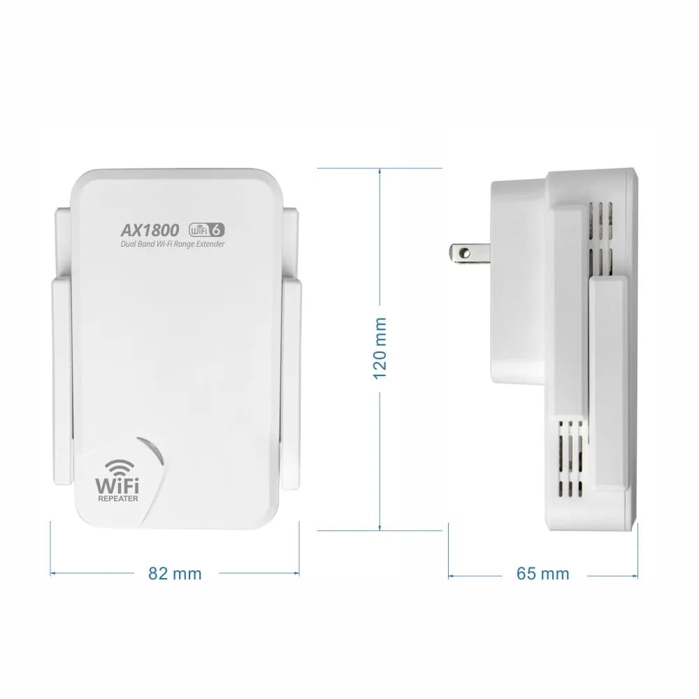 Ripetitore wireless WiFi 6 1800Mbps 2.4 e 5 Ghz Dual Band WiFi Extender Amplificatore di segnale Wifi a lungo raggio Porta Gigabit WAN/LAN 802.11ax