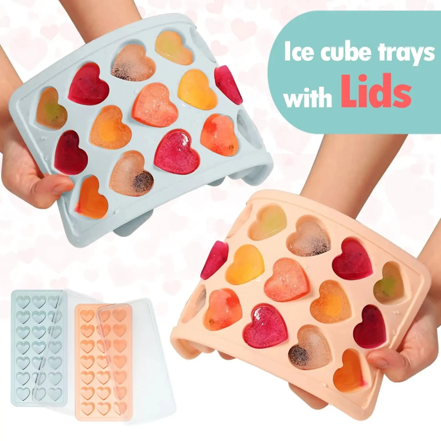 24 griglia vassoio per cubetti di ghiaccio stampo in Silicone a forma di cuore vassoio per cubetti di ghiaccio stampo Ice Maker Non tossico riutilizzabile Bar Pub Wine Ice Blocks Maker