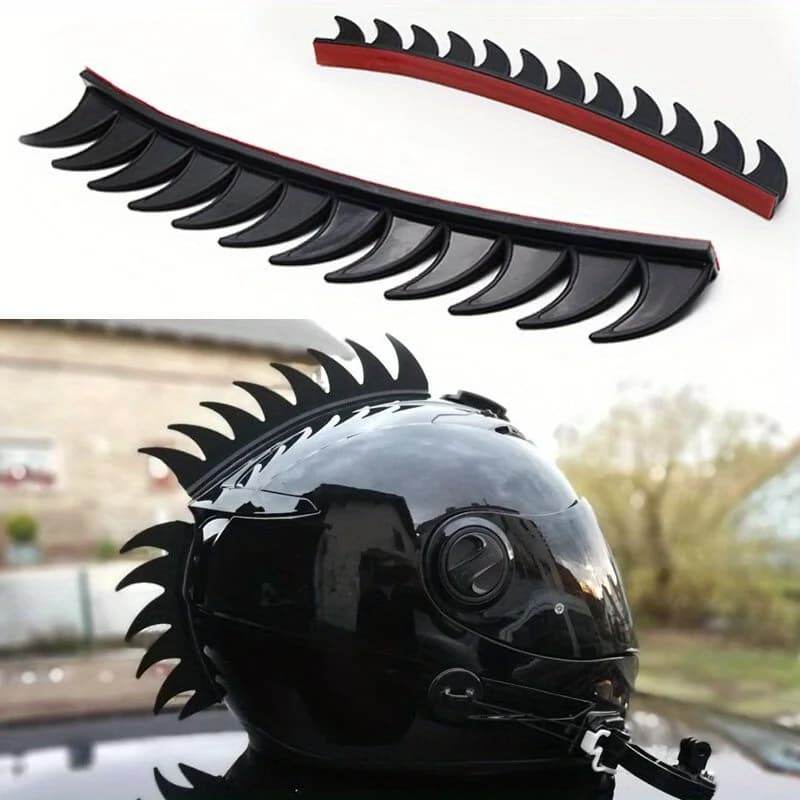 1 pezzo di gomma Dirt Biker Motocross Mohawk Biker Casco Mohawks Spikes Casco moto Mohawk Adesivo (5 colori riflettenti)