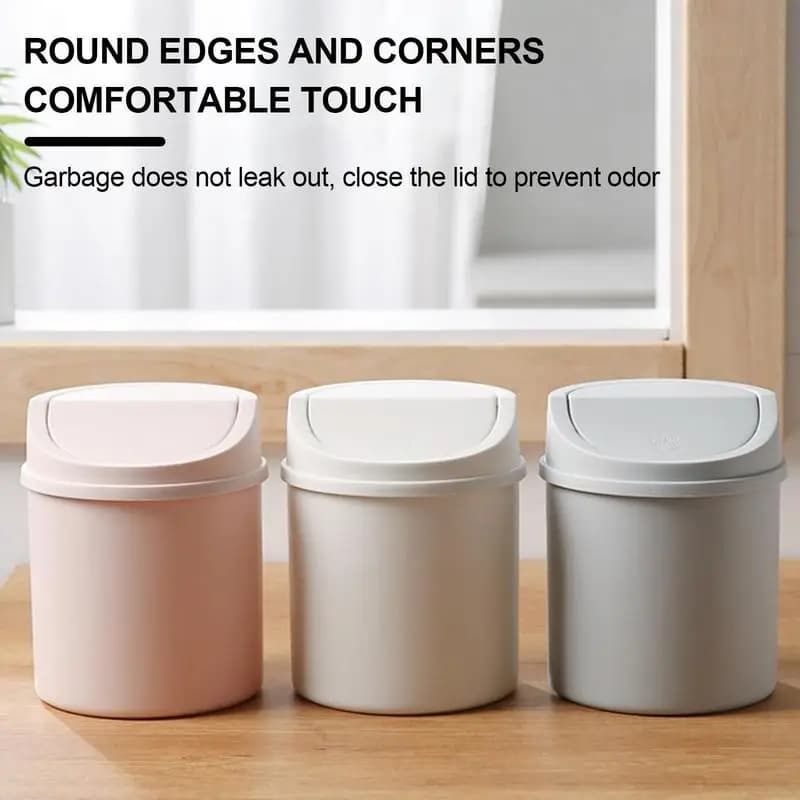 Pattumiera per uso domestico Mini tubo per cestino da tavolo con coperchio pattumiera per camera da letto pattumiera per cucina pulita pattumiera per ufficio domestico
