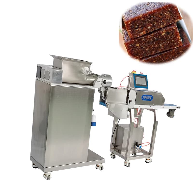 Macchina PAPA Piccola macchina per la produzione di barrette di proteine Macchina per la formatura di barrette di energia per frutta con taglierina per il prezzo di vendita