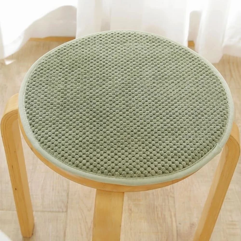 Comodo cuscino per sedile da 25/35 cm, tinta unita, morbido cuscino per sedia, cuscino rotondo spesso antiscivolo, stagione invernale