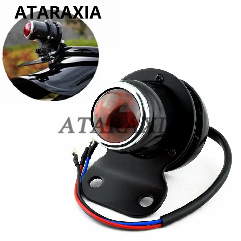 Tailight halogen tail light for motorcycle rear lamp brake stop light for bike Cafe Racer lamp plate rear brake