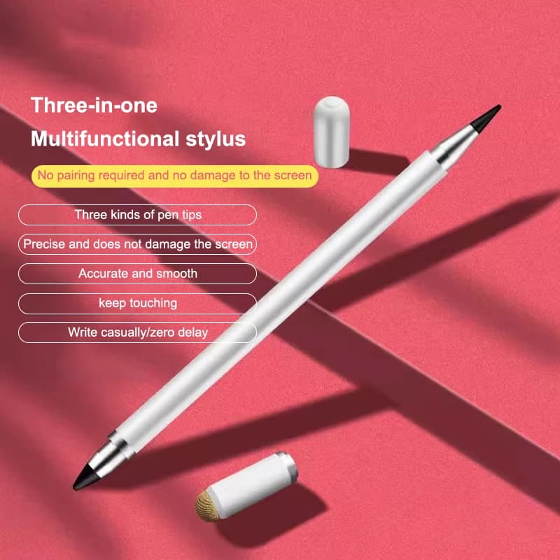 Penna stilo universale premium per smartphone, iPad e tablet da disegno - Design 3 in 1