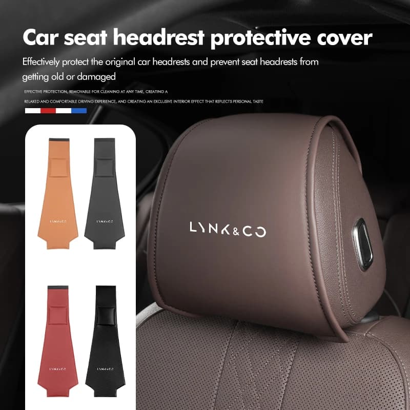 Car Seat Headrest Pillow Cover Auto Interior Accessories For LYNK&CO 01 Phev 02 03+ 05 06 09 PHEV 09 MHEV