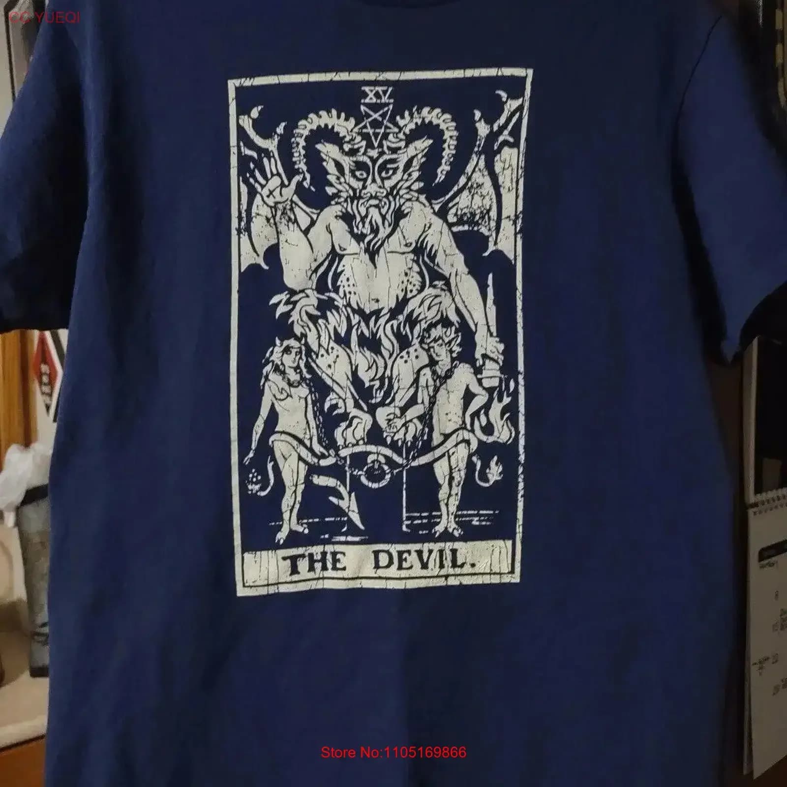THE DEVIL Tarocchi Card T Shirt M vintage Lavato Versatile Comodo abiti firmati streetwear Leggermente traspirante homme