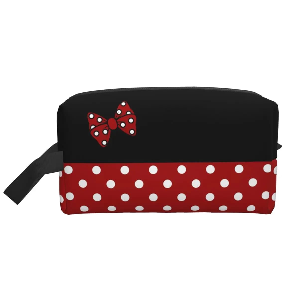 Cartoon Minnie Polkadots Travel Cosmetic Bag Anime Animated characters Toiletry Makeup Organizer Lady Beauty Storage Dopp Kit