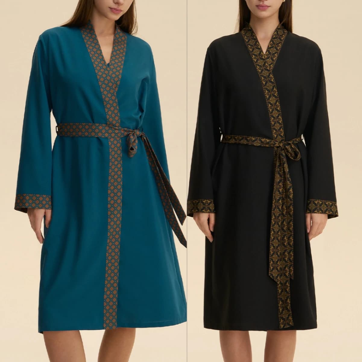 Kimono con Scollo a V e Cintura, Accappatoio da Donna, Camicia da Notte, Lingerie, Vestaglia, Abbigliamento da Notte e Loungewear