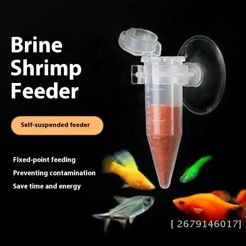 diYY26 diDispenser Automatic for Cone Fish, Gamberetti and Vermi Egg Funnel, Ornamental Aquarium Ring Power Supply Tool with Suction cup