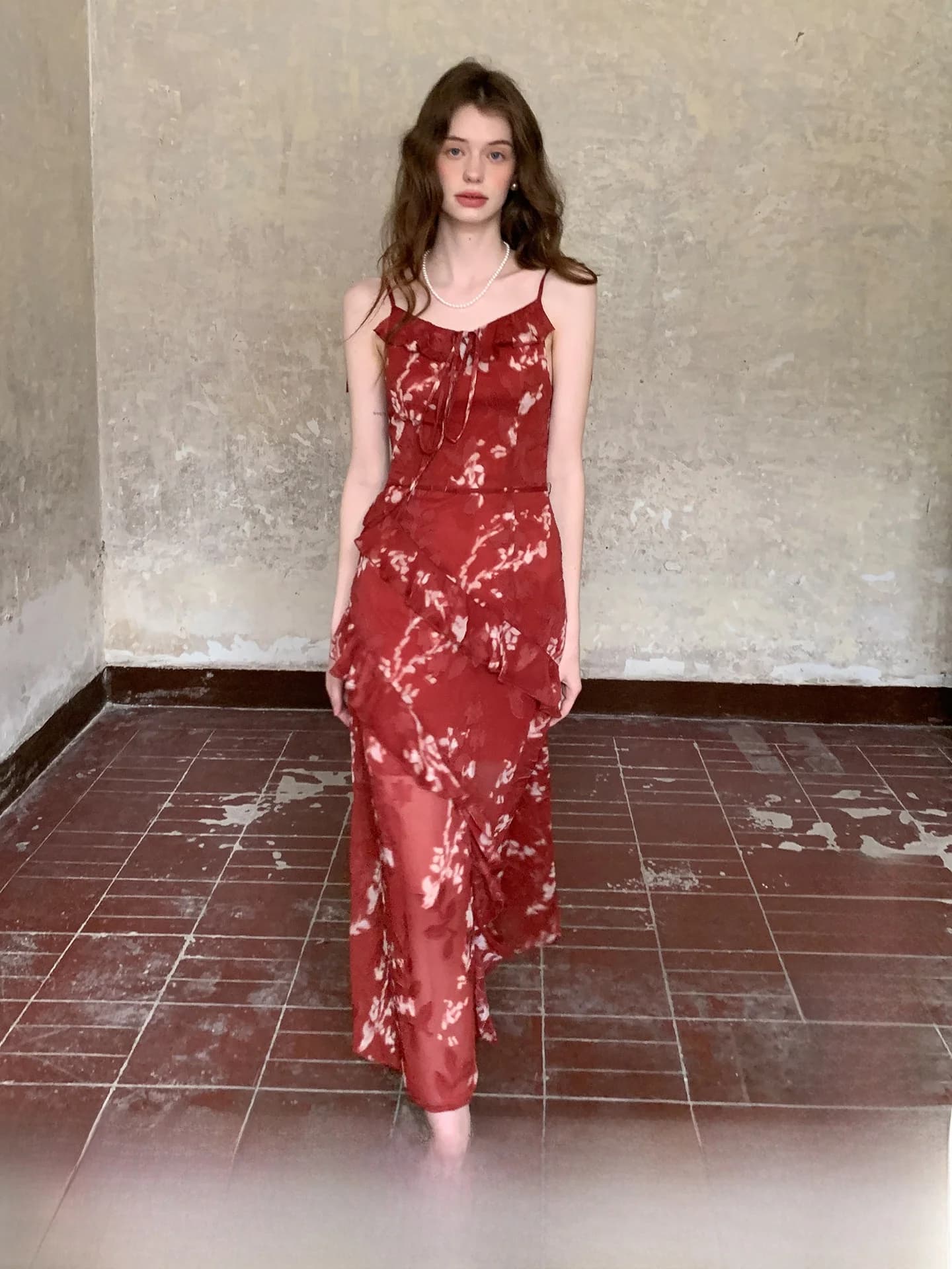 Nuovo Abito Lungo Estivo da Donna ZHUYIYI con Stampa Floreale, Spalline Sottili in Garza, Vita Alta, Design Originale, Stile Vintage, Gonna a Trapezio