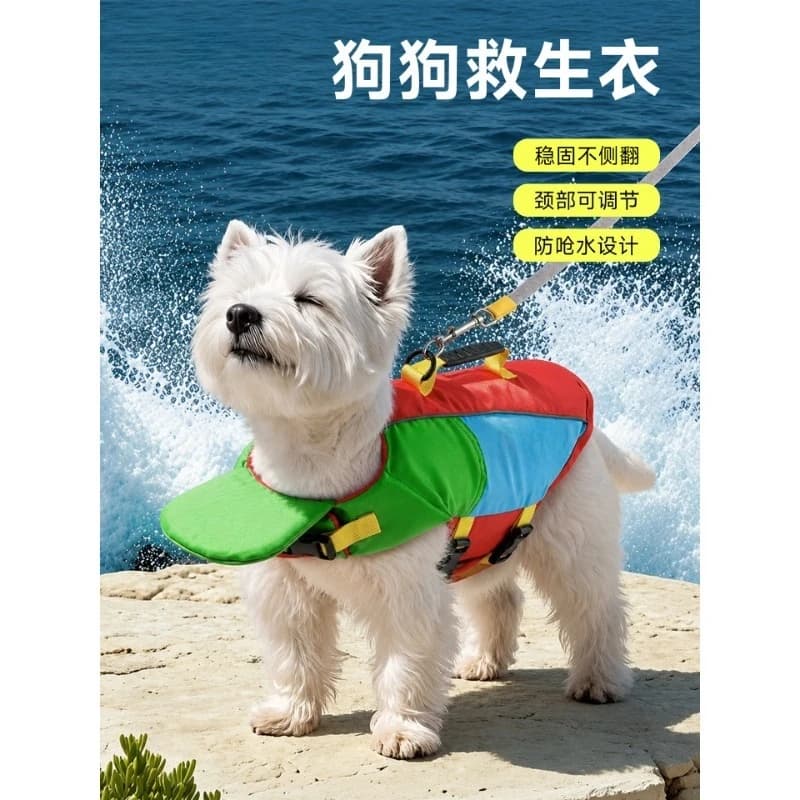 Reflective Anti-Rollover Dog Life Jacket, Summer Buoyancy Pet Swimming Vest Small Medium Dogs Beach Pool