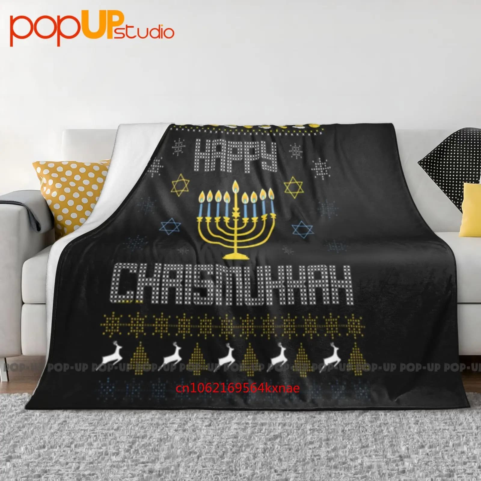 Happy Chrismukkah Natale Hannukkah Coperta ultra morbida trapunta Copridivano invernale Copriletto
