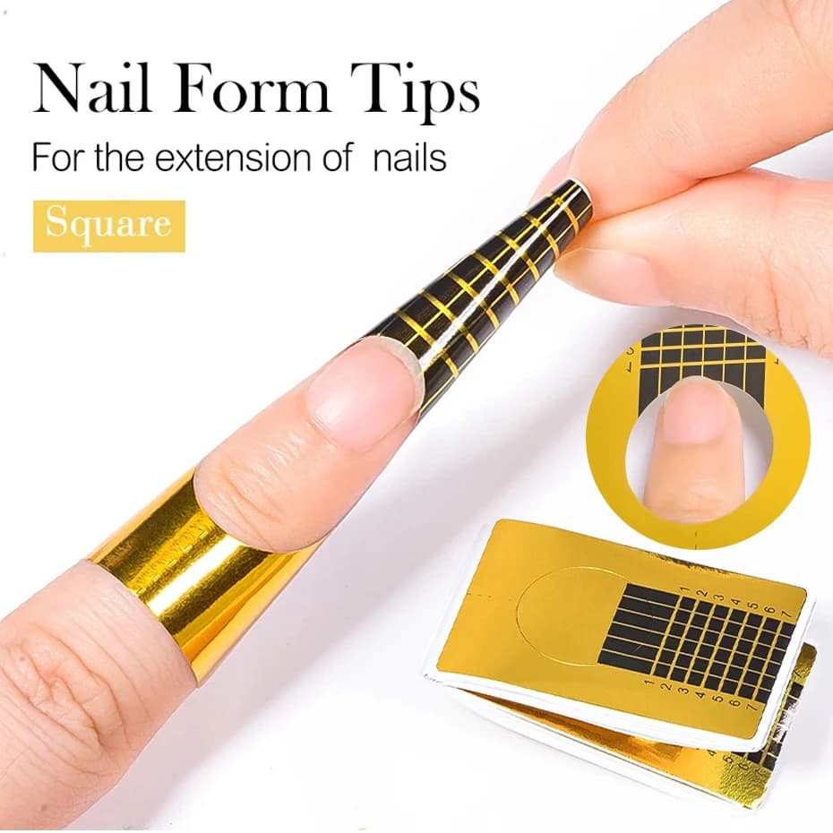 20 pieces nail tips French extension gel UV acrylic form curling sticker nail gel artistic guide manicure stencil acrylic tool