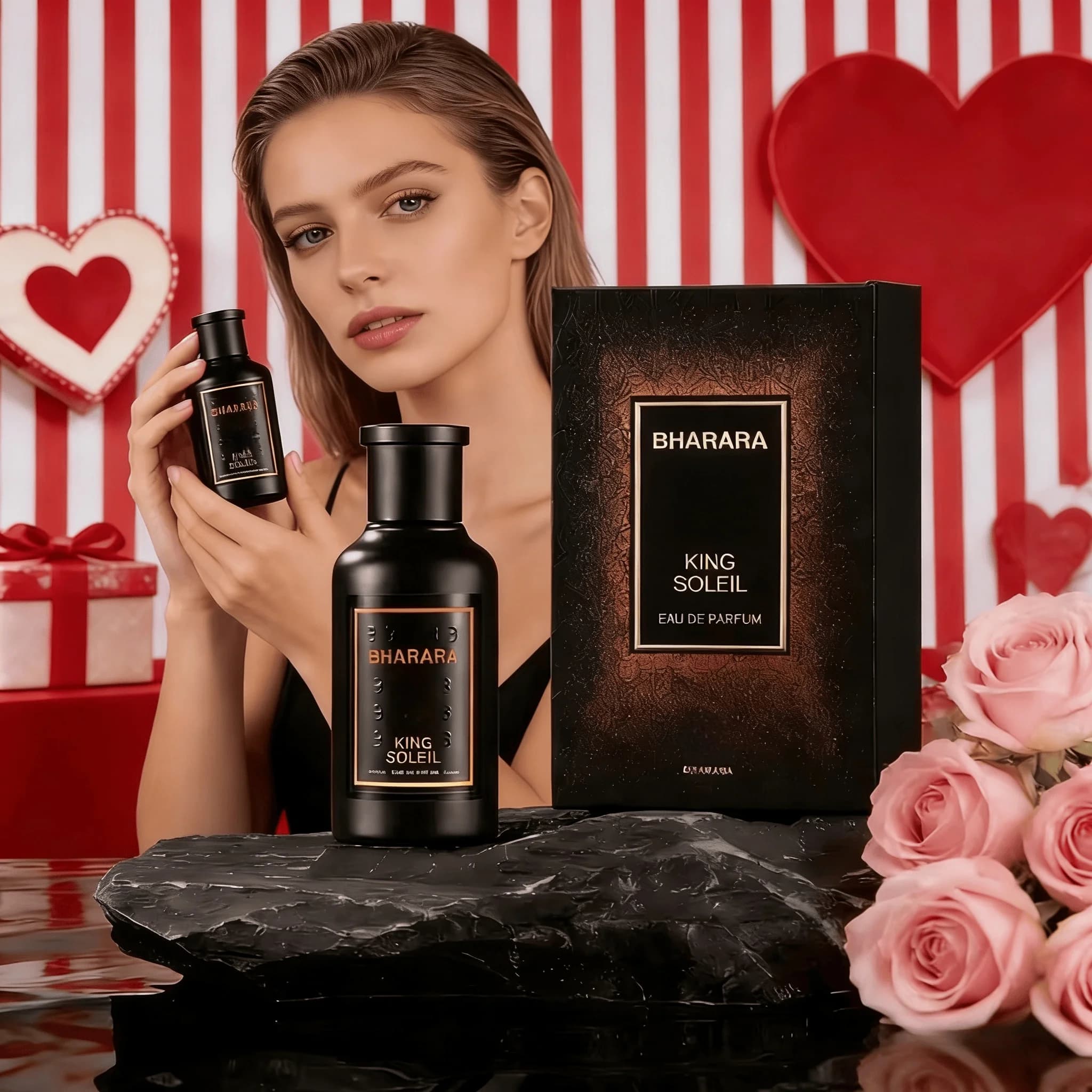 Bharara King Soleil Eau de Parfum da Uomo 3.4 Once, Edizione King Golden, Profumi Arabi per Uomo, Profumo alla Vaniglia, Colonia da Uomo