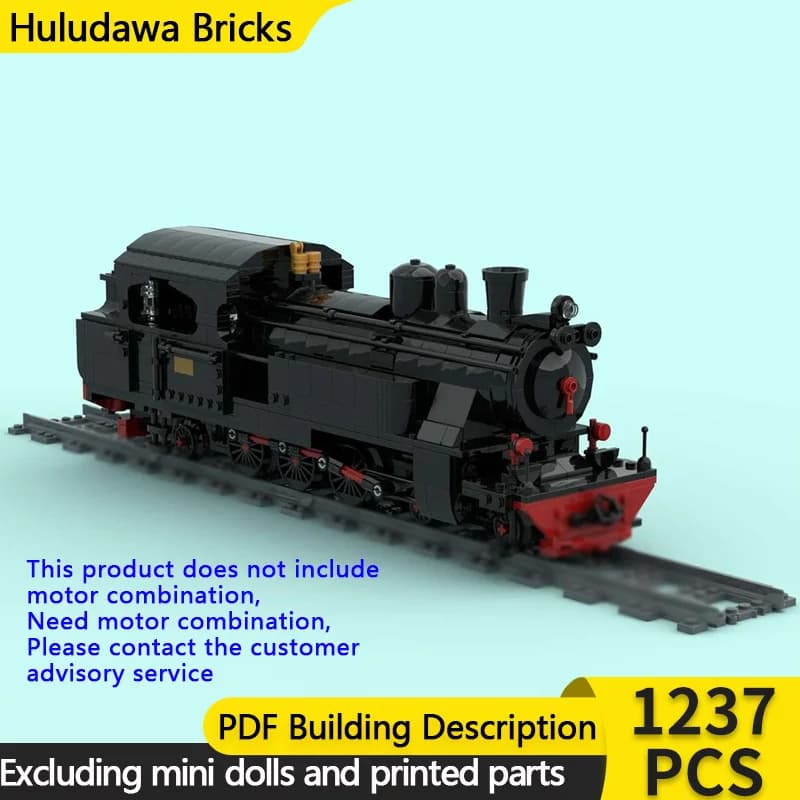 City Car Model MOC Building Bricks Railway D14 Steam Locomotive Modular Technology Children Holiday Gifts Assemble Toys Suit