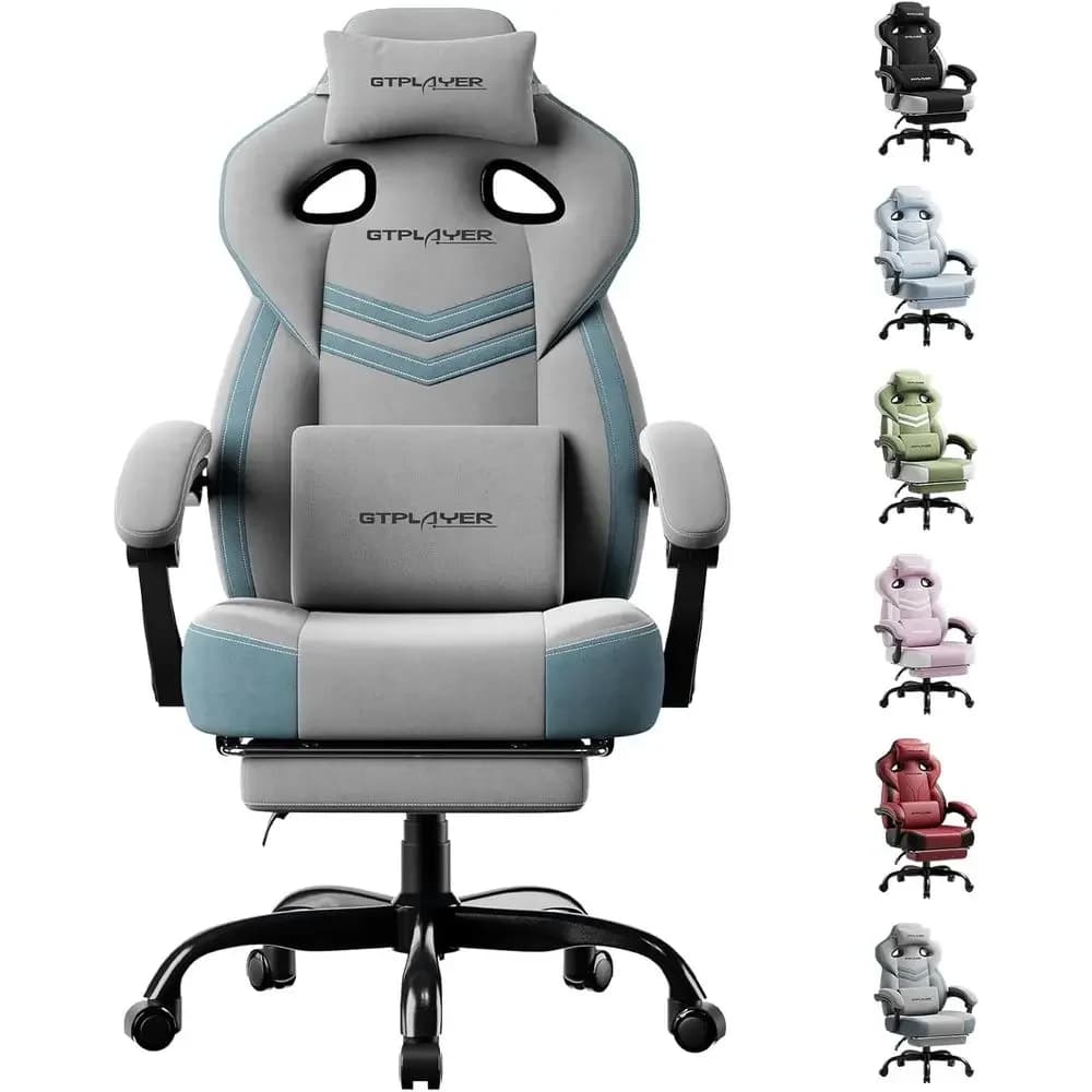Gaming Chairs or Adult - Ergonomic Big & Tall Gaming Seat with ootrest & Lumbar Support, Comortable Oice Chair 90-155° Reclining