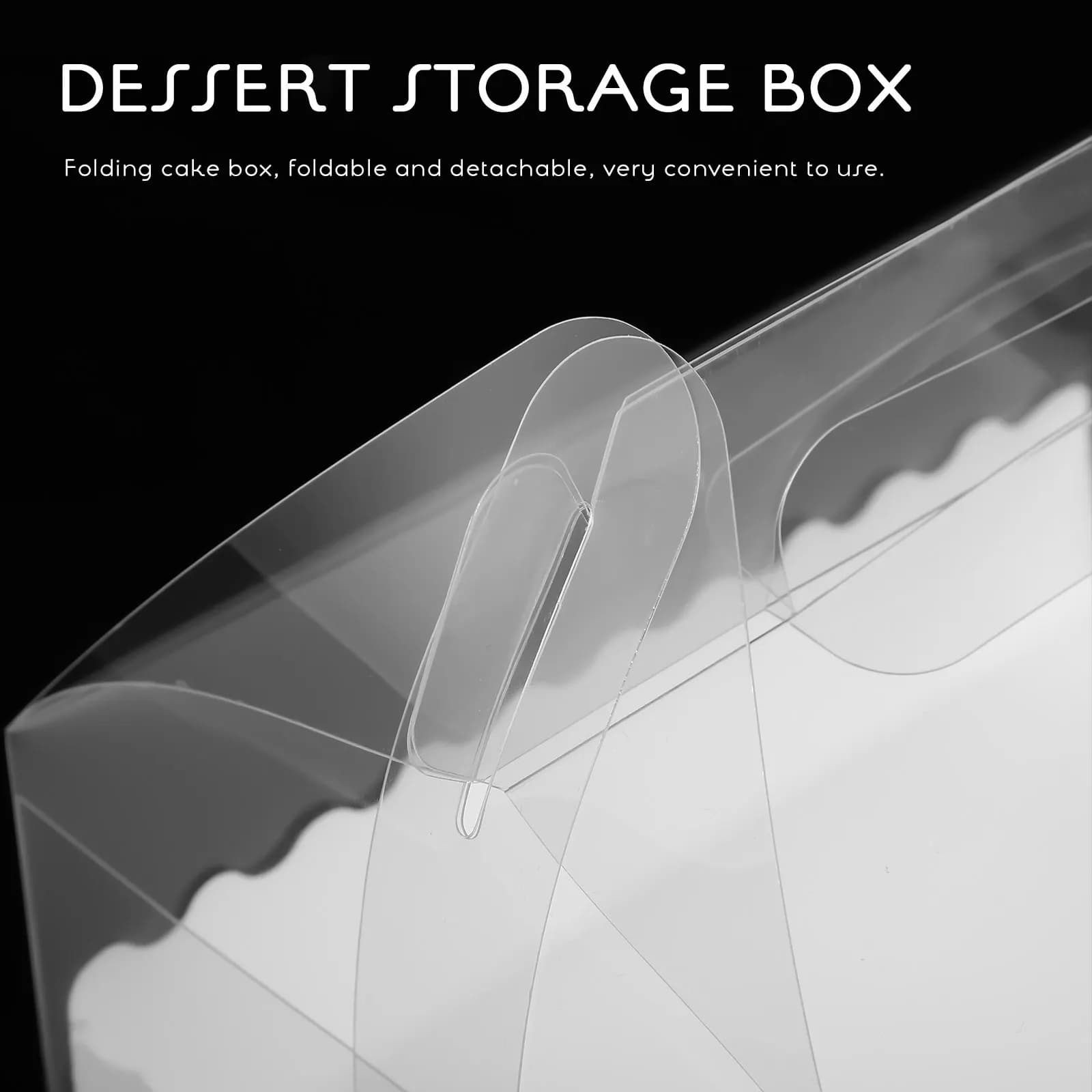 10Pcs Cake Box Transparent Clear Cake Gift Box with Handle for Baking Dessert Bakery Cupcake Display Storage Container