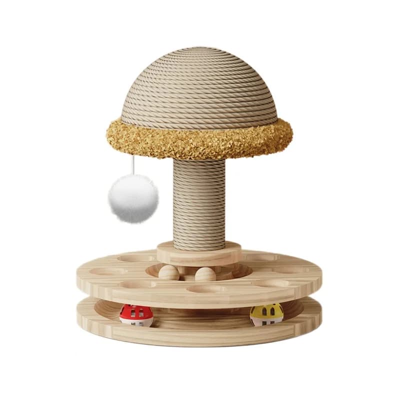 Giocattolo per Gatti con Piattaforma Girevole, Torre Tiragraffi Divertente, Tappetino Tiragraffi in Sisal Durevole, Palo Tiragraffi per Gatti, Accessori per Gatti