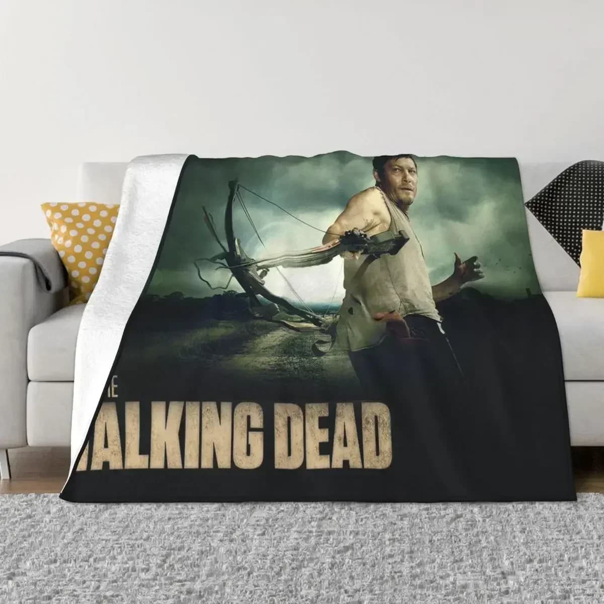 Coperta in peluche The Walking Dead: Film horror con violenza, Jeffrey Dean, stampata, leggera, per letto e divano