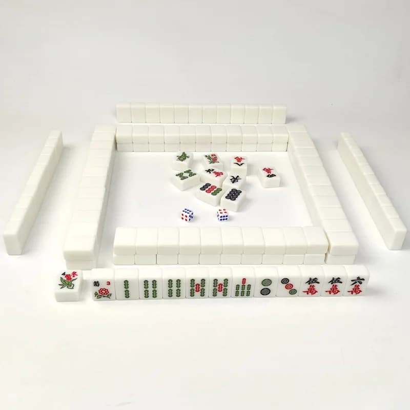 24/26/30mm Mini Mahjongs Gioco da tavolo Set da viaggio portatile 144 pezzi Mahjongs cinesi Classico tradizionale gioco da tavolo per famiglie cinese