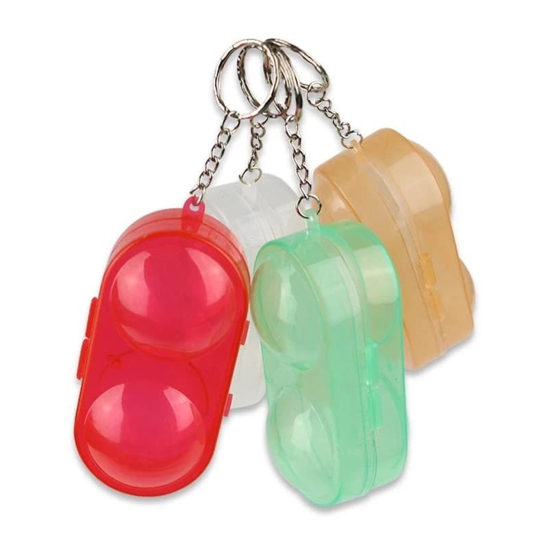 Q39E Custodia protettiva per con portachiavi per contenere 2 palline in plastica rigida fo
