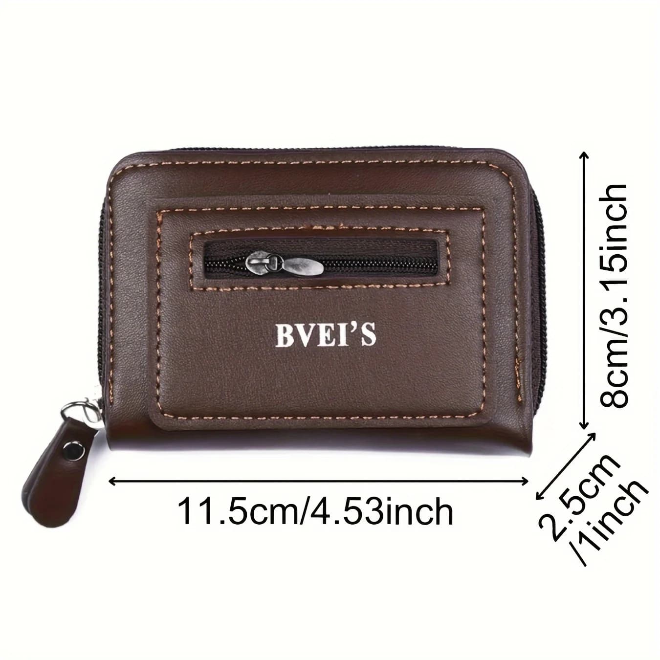 Portafoglio Porta Carte da Uomo, Porta Carte a Fisarmonica Disponibile in Magazzino, Realizzato in Materiale PU, Elegante Portamonete con Cerniera e Scomparti Multipli per Carte (Regalo di Natale)