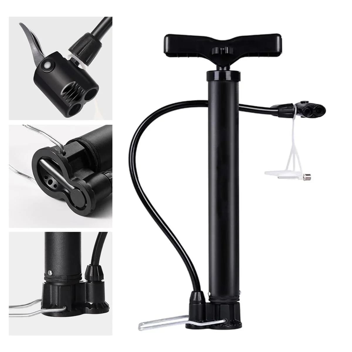 Pompa d'Aria Manuale Portatile per Bicicletta con Adattatore Universale per Valvola Presta, Gonfiatore per Pneumatici di Bici da Strada e Mountain Bike
