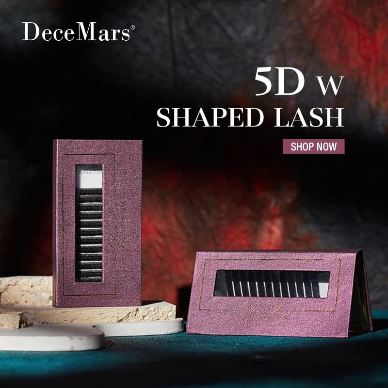 DeceMars 5D - W-shaped eyelash extension (12 lines/trailer) for makeup