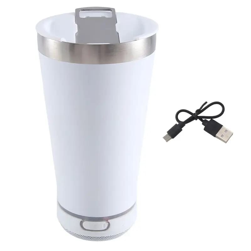 ABWZ-USB Tumbler Termico Bluetooth da 16 Oz, Riutilizzabile in Acciaio Inossidabile a Doppia Parete, 473ML, Tazza da Birra Isolata con Apribottiglie, Durevole