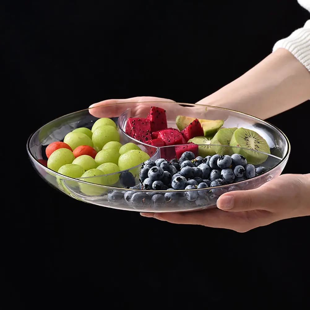 Vassoio per Snack in Plastica con Scomparti, Facile da Pulire, per Caramelle, Frutta Secca e Noci, Ideale per Picnic e Riunioni Familiari