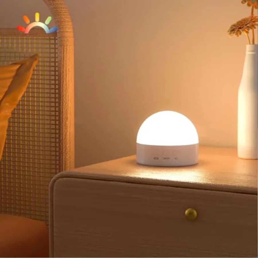 Kintion Portable Night Light, Dimmable 8 Color Lighting, 1800mAh Battery Rechargeable, Small LED Lamp for Nursery, Baby, and Ad