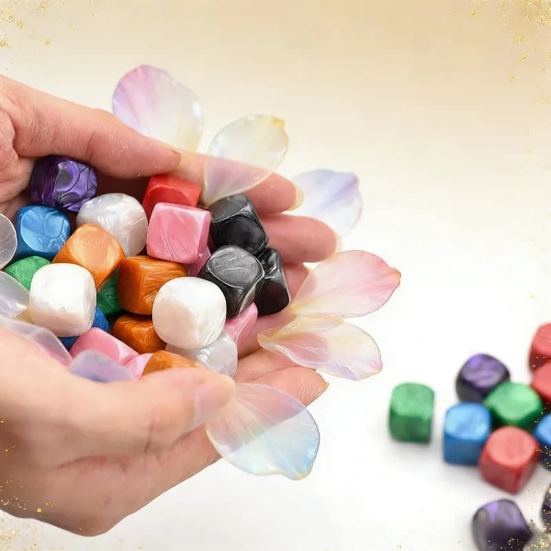 Nuovo 48 pezzi di dadi acrilici a sei facce 16mm modello di perle colorate accessori per giochi di ruolo vuoti per la stampa fai da te