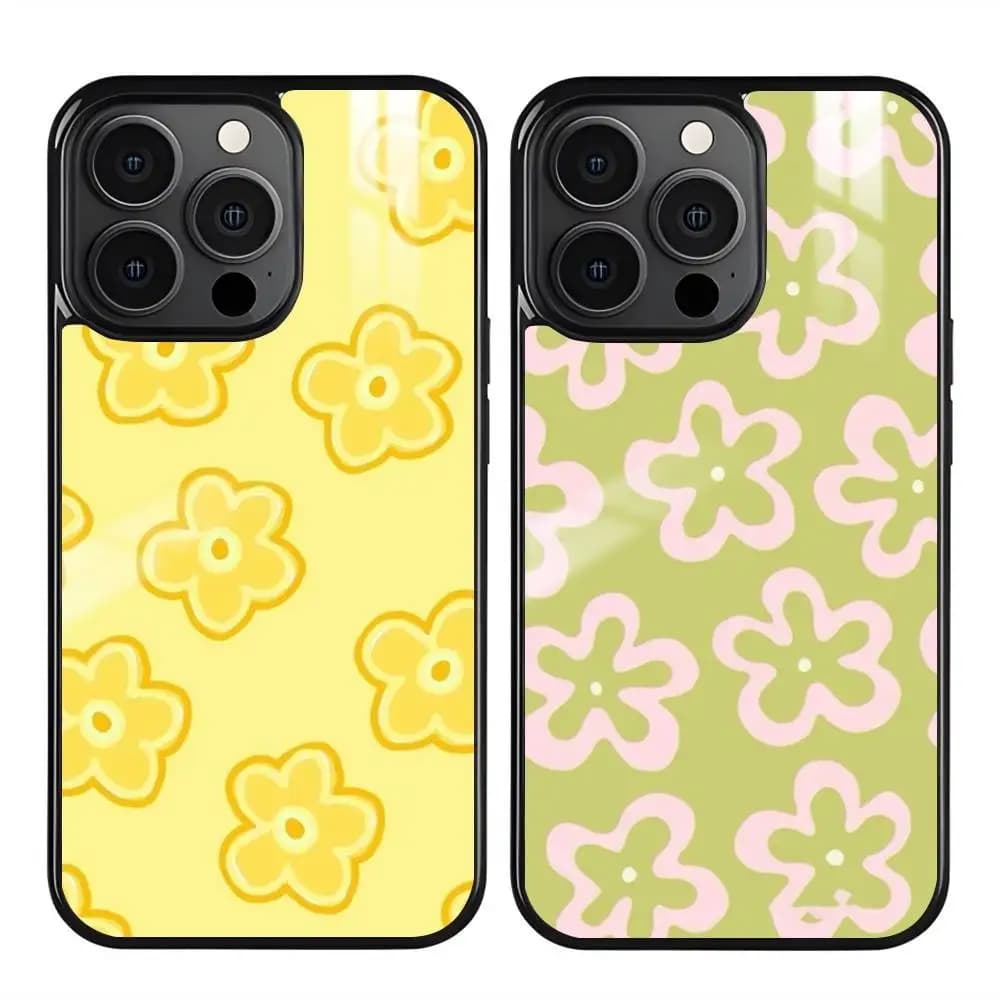 Custodia per telefono con fiori verdi per iPhone 16 15 14 13 Pro Max Plus Mini Cover di ricarica wireless magnetica Magsafe