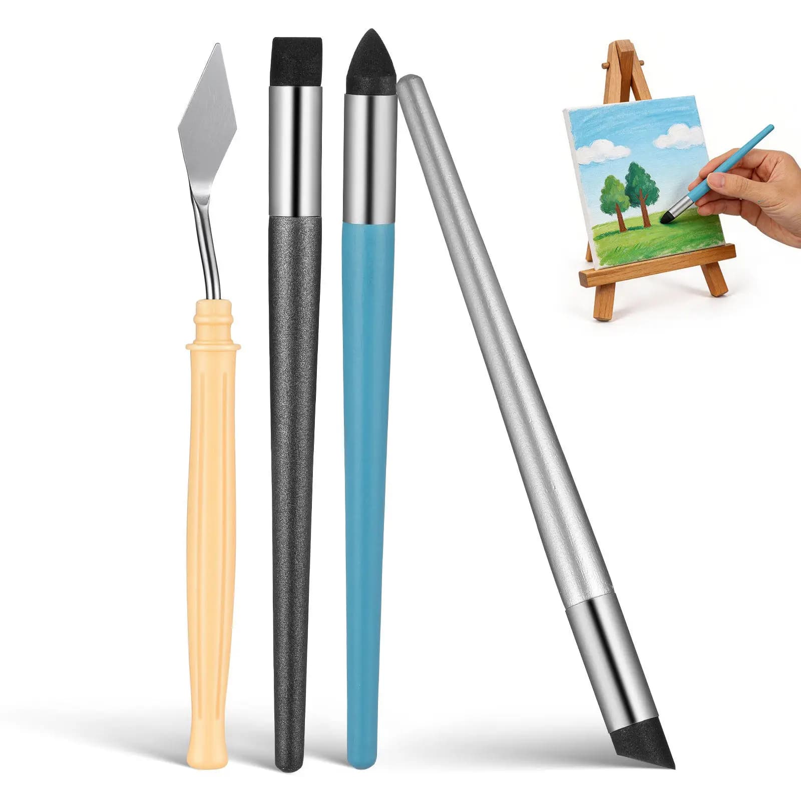 Set di 1 Strumento per Sfumare i Pastelli a Olio, Penna con Spugna Morbida, Strumento per Disegno Artistico, Blender Multiuso per Transizioni Graduali e Morbide
