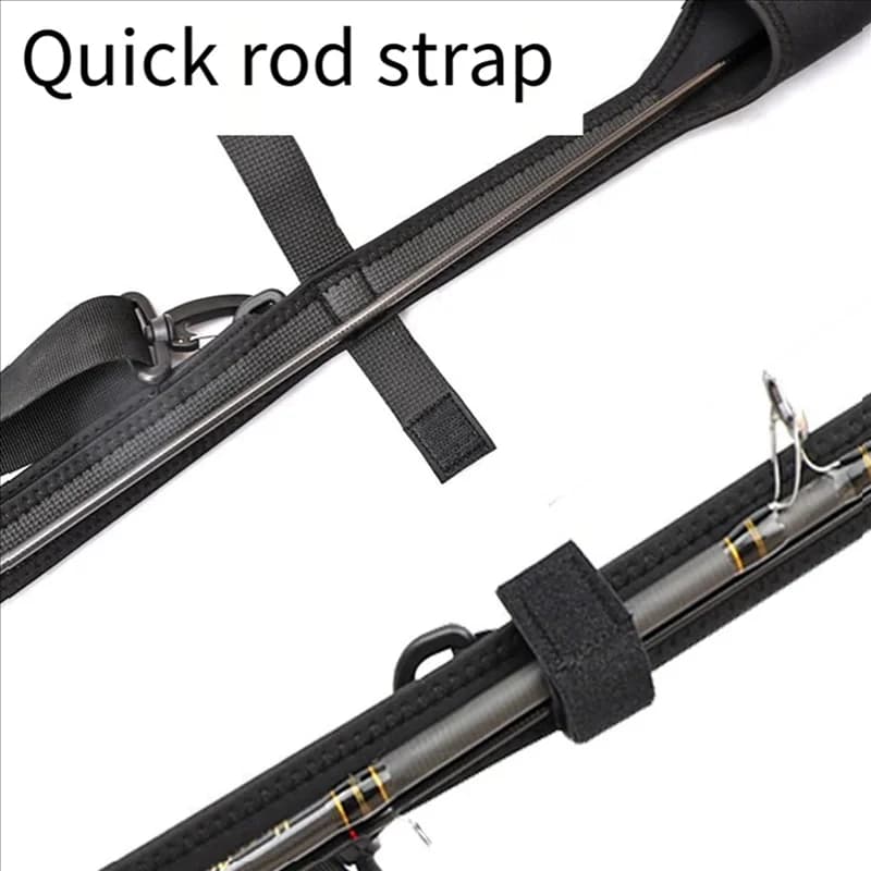 ABKV-2X Adjustable long style fishing rod bag with black hat, fishing rod protective bag, suitable for outdoor fishing.