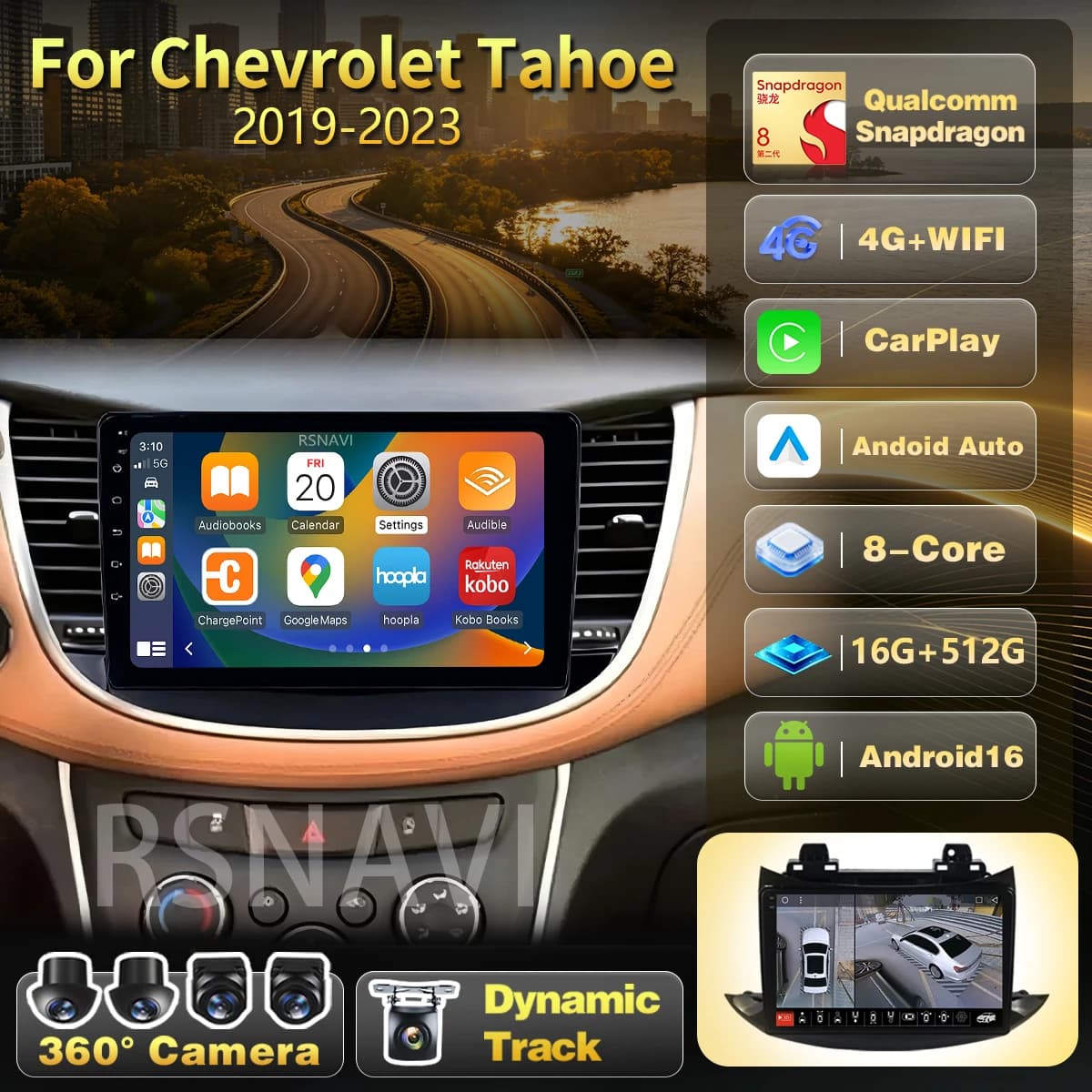 Android 16 Carplay Auto 2K Screen Car Radio For Chevrolet TRAX 2017 2018 2019 Plug and Play WIFI+4G Stereo 2din DVD Multimedia