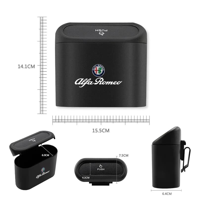 Auto Pattumiera Scatola di Immagazzinaggio Appesa Trash Accessori Interni per Alfa Romeo Giulietta GT 159 147 156 Mito Brera Giulia F1 Stelvi