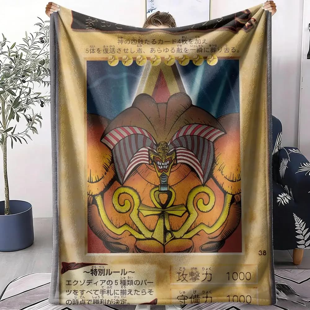 Y-yu-Gi-Oh! Gold cards Throw Soft Flannel Throw Summer Blanket Lightweight Cozy Nap Blanket for Sofa Bed Travel