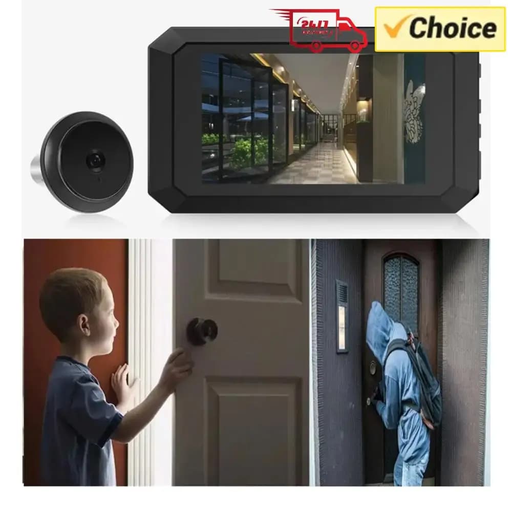 Spioncino Digitale con Videocamera, Registratore di Sicurezza per Porta, Batteria al Litio Integrata da 1400mAh, Telecamera Spioncino 1080P